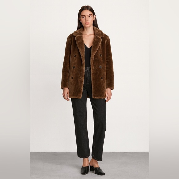 J. Crew Jackets & Blazers - New with tags J. Crew brown faux fur double breasted coat. Size XS